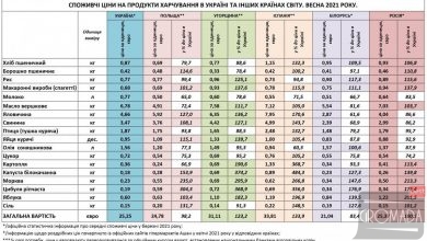 Продуктовий кошик у різних країнах