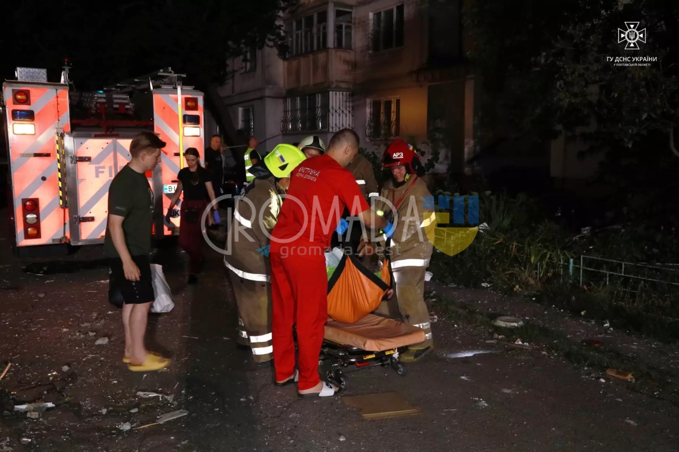 Вибух у багатоквартирному будинку в Полтаві: 3 постраждали, 2 госпіталізовано ФОТО